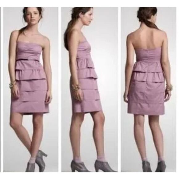 J. Crew Lilac Brynn Strapless 100% Cotton Cocktail Dress size 2 - Picture 1 of 8